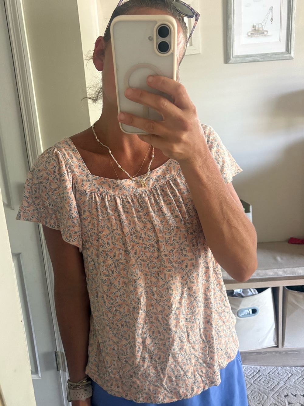 LOFT pastel pattern top